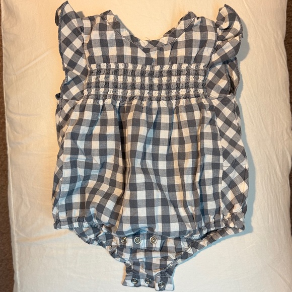 Pehr Blue Checkmate Flutter One-Piece, size 3-6 months - Picture 3 of 4